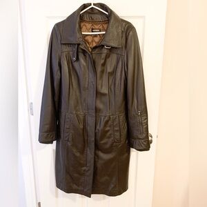 Danier Dark Brown Leather Jacket - size S